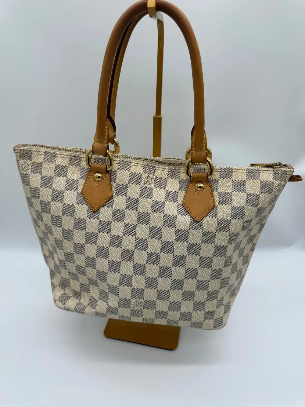 Louis Vuitton Saleya PM Damier Azur Canvas Tote Bag Handbag Purse